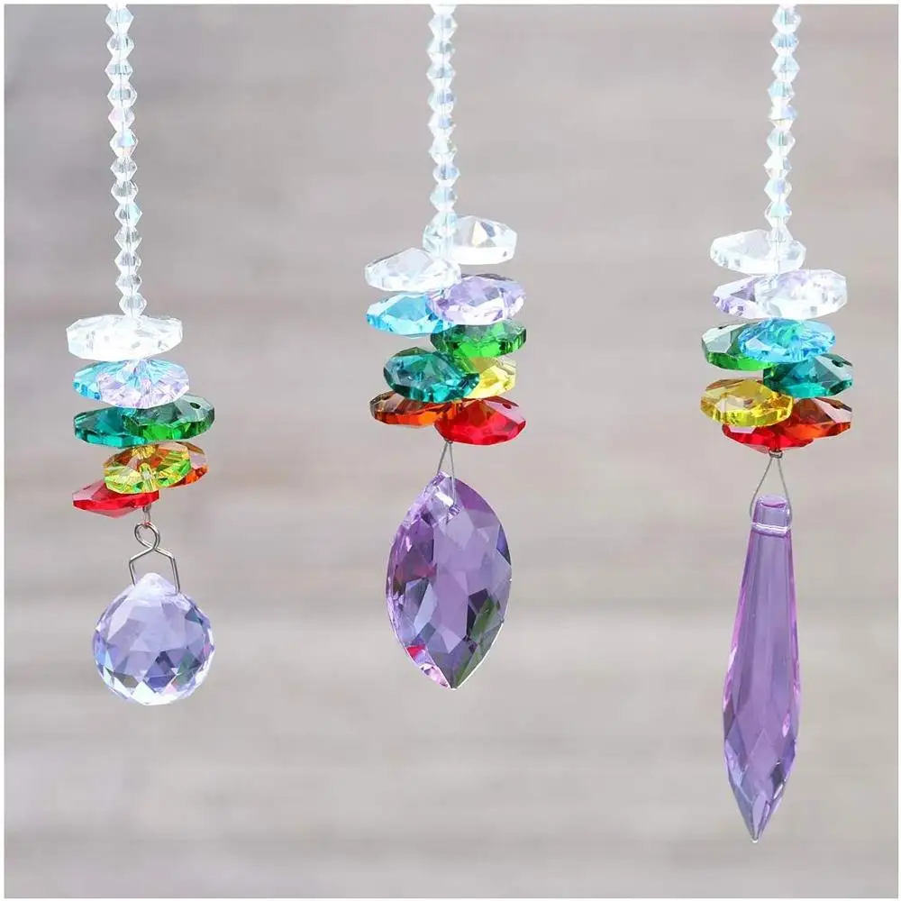 H & D хрустальная люстра чакра Suncatcher для окна сада детской комнаты украшения