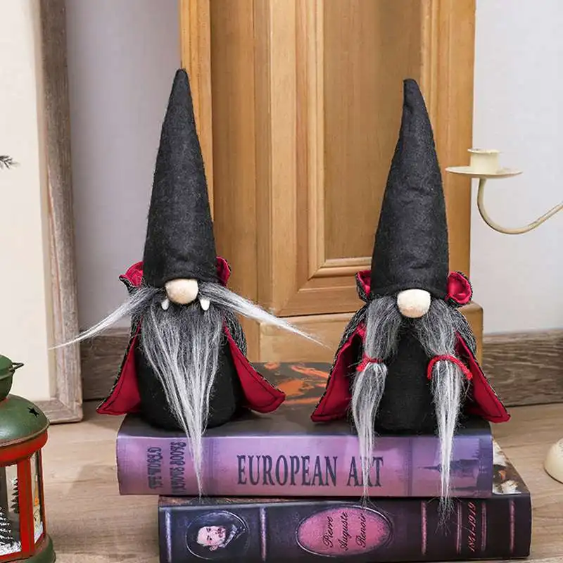 

2020 Halloween Faceless Doll Black Witch Cloak Hat Halloween Decoration Halloween Dwarf Doll Decoration