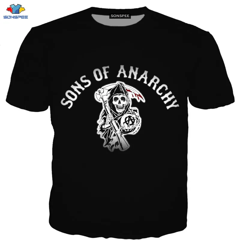 SONSPEE Sons of Anarchy 3D T-Shirt for Men Motorcycle Racing Compression Shirt with Engine Design image 6
