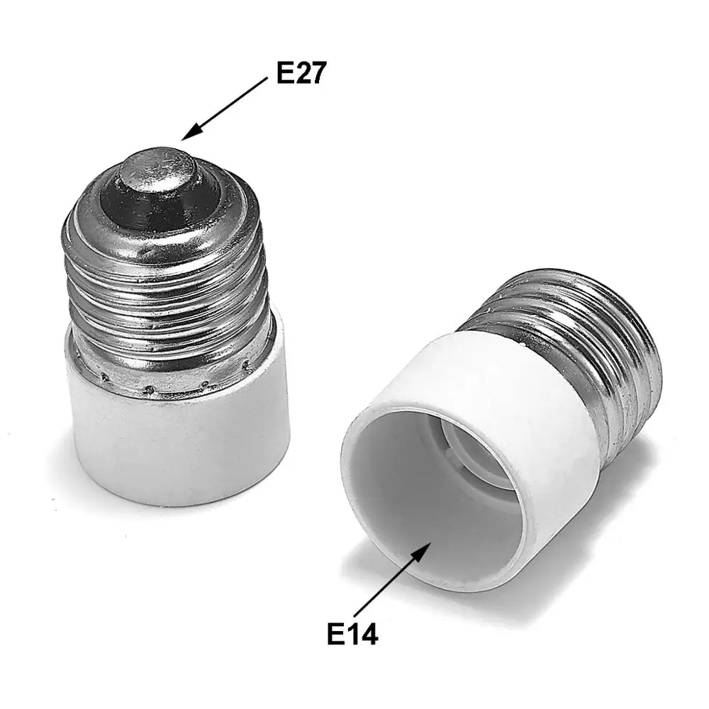 

100 шт. E27 к E14 адаптер E26 к E14 держатель лампы конвертер адаптер питания Базовая розетка Светодиодная лампа E27 к E27 Расширенная вилка