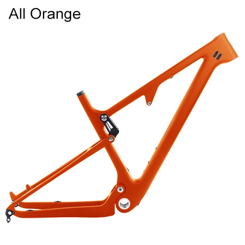 All Orange Полная карбоновая подвеска велосипедная рама 29er MTB через ось 12 мм карбоновая подвеска BMX горные велосипеды горные велосипедные рамы - Цвет: All Orange
