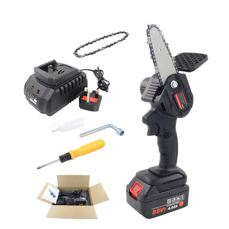 

88V Portable Electric Pruning Saw Electric Saws Woodworking Electric Saw Garden Logging Mini Electric Chain Saw Lithium Battery