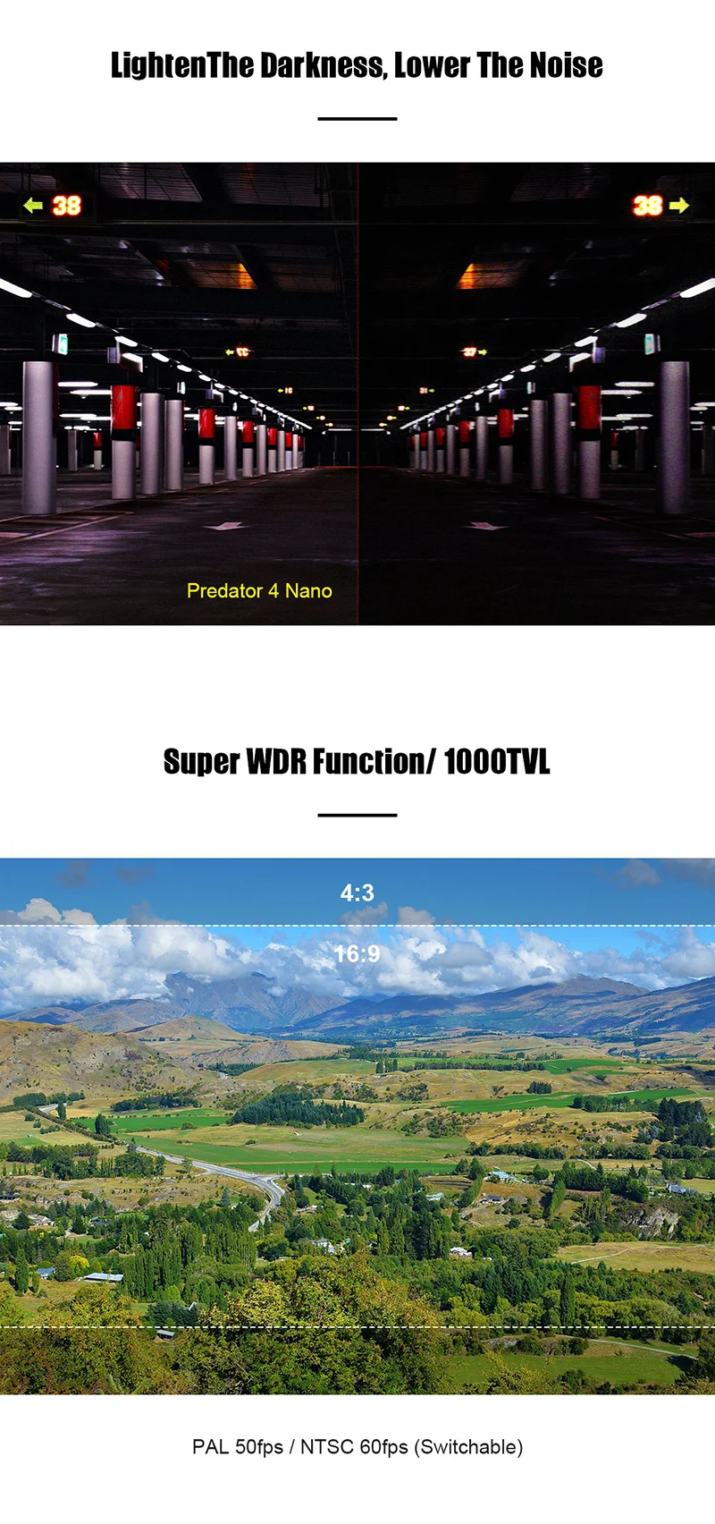 FOXEER Predator 4 Nano All Wether Racing FPV камера 1000TVL Super WDR, OSD поддерживается PAL/NTSC 16:9 4:3 переключаемый для гоночного дрона