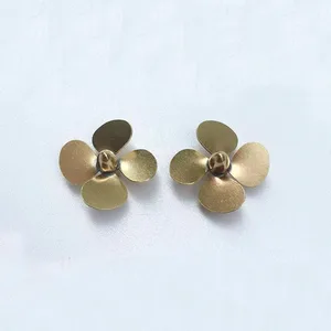 Лопастной винт из латуни, диаметр 19 мм, 4 лопасти, отверстие 2 мм, микро реквизит CW CCW Для радиоуправляемой модели лодки, запчасти для самостоятельной сборки, 1 шт.