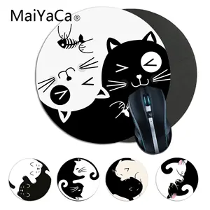 maiyaca cute yin yang cat black and white pc computer gaming mousepad anime mouse pad rug for pc laptop notebook gamer desk pad free global shipping