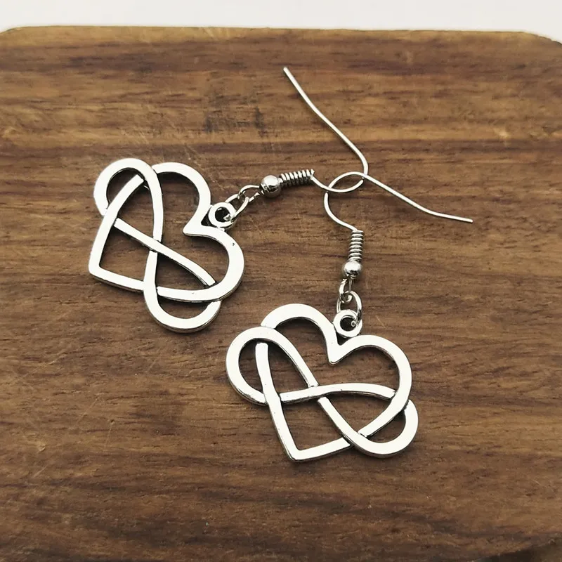 Новинка модные серьги ручной работы 1 пара сердца бесконечность любовь Вечные