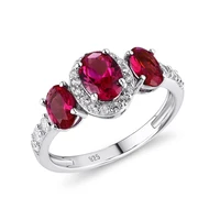 gz zongfa luxury custom high quality red gem natural zircon wedding ring handmade silver 925 rings jewelry women