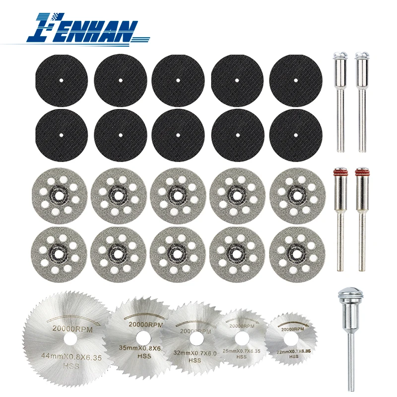 

30pcs Diamond Cutting Discs Metal SawBlade Set HSS Mini Circular Saw Blade Dremel Rotary Tools Resin Cut-Off Wheels Diamond