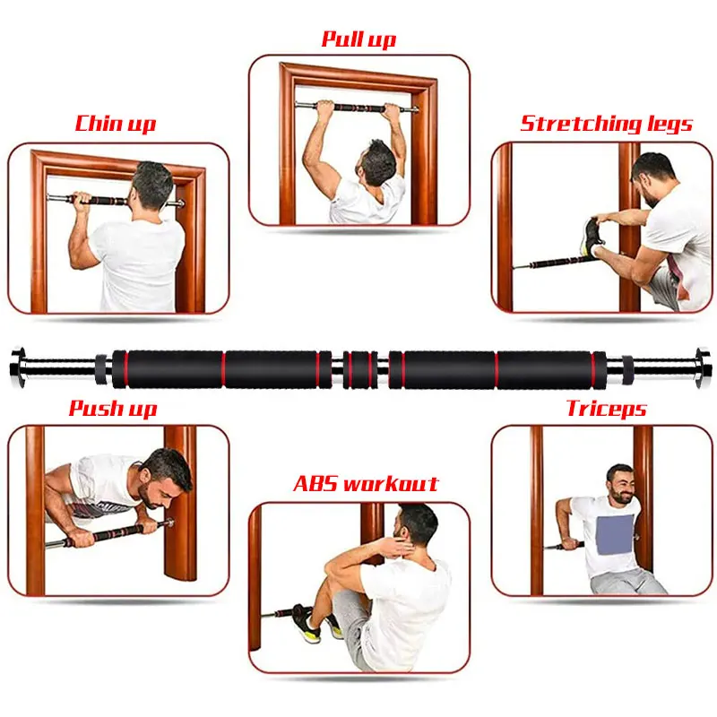 

200kg Adjustable Door Horizontal Bars Exercise Home Gym Steel Bar Workout Chin Up Training Bar Fitness Sport Pull Up Bars