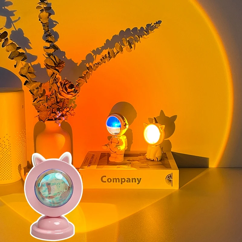 

Симпатичный светильник с закатом Ins, ночсветильник с USB, светодиодный проектор, настольные мини-лампы, украшение для бара, кафе, магазина, атм...