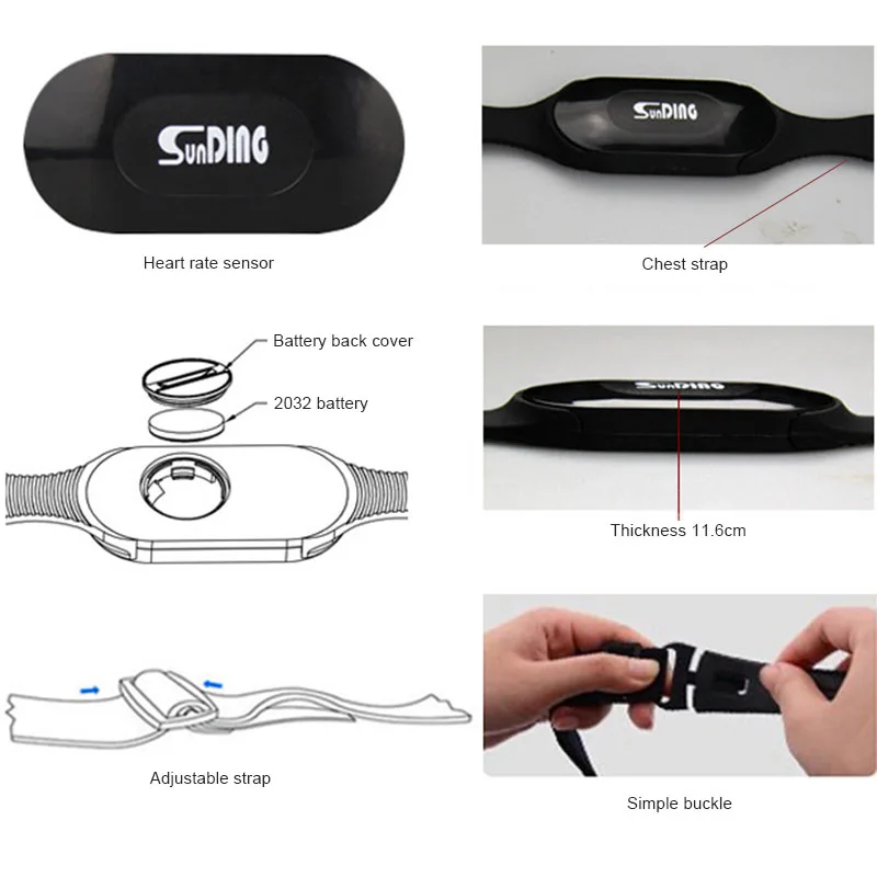 Смарт-измеритель сердечного ритма Sunding 520 Bluetooth водонепроницаемый спортивный