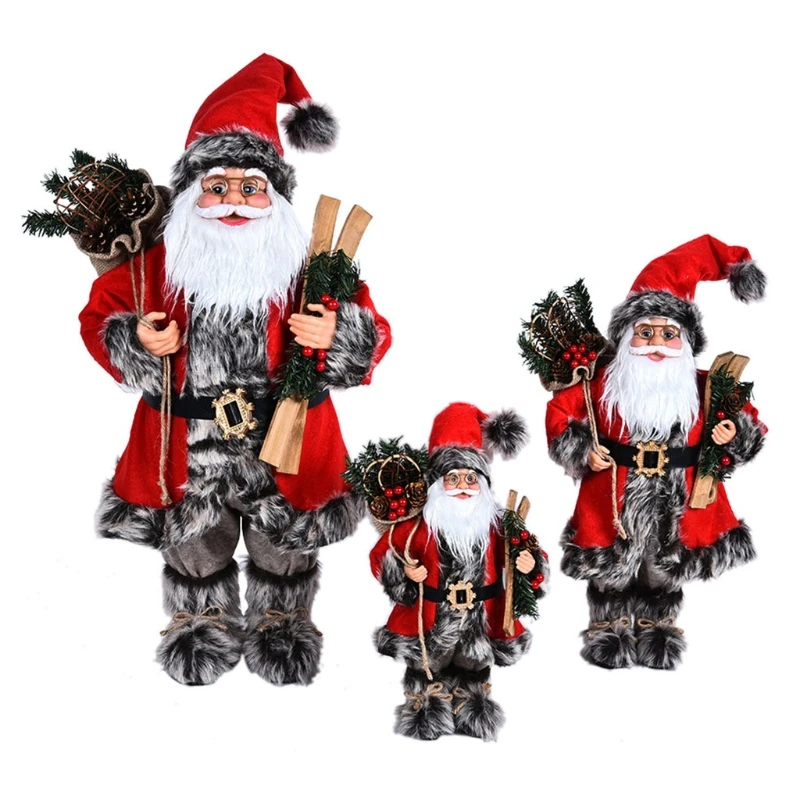 

30/45/60cm Santa Claus Doll Toy Figure Miniature Stuffed Santa Christmas Home Decoration Lovely Desk Ornament Kids Gift