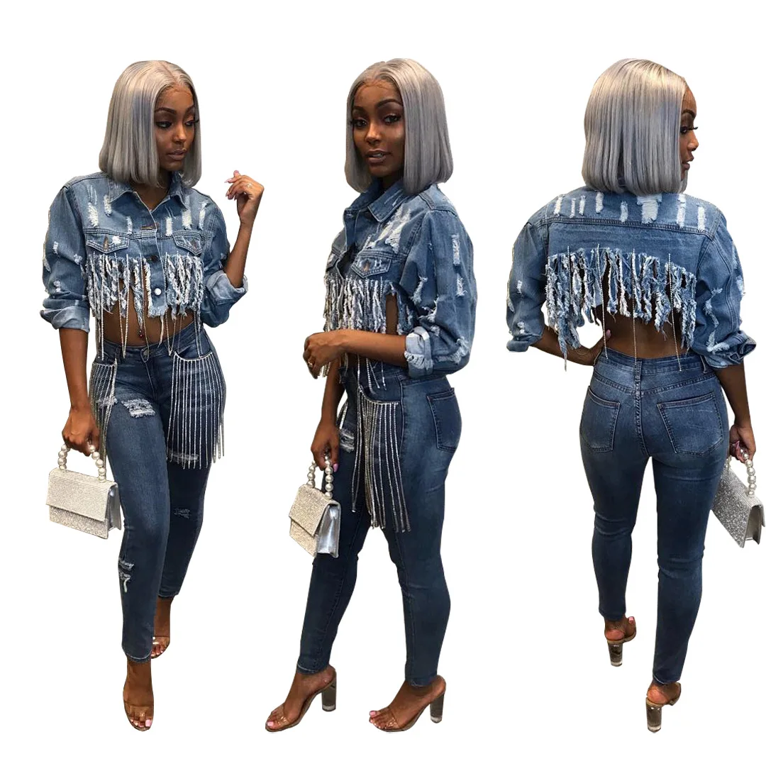 

Sexy Fashion Women's Jacket Short Denim Shirt Casual Cool Lapel Denim Women's Shirt