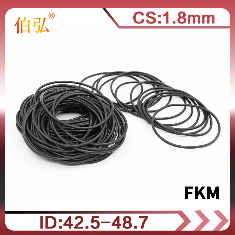 5PCS/lot Fluorine rubber Ring Black FKM Oring Seal 1.8mm Thickness ID42.5/43.7/45/46.2/48.7mm Rubber O-Ring Oil Gasket | Обустройство