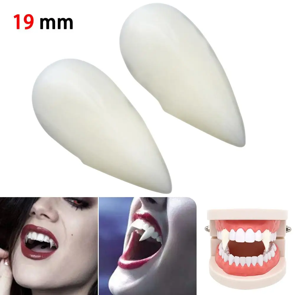 

1 Pairs Vampire Teeth Fangs Dentures Props Halloween Costume Props False Teeth Solid Glue Denture Adhesive Party DIY Decorations