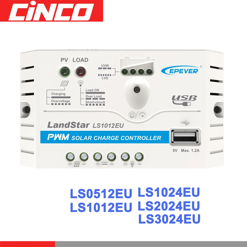 Контроллер заряда солнечной батареи EPVER 12 В 24 5 А 10 20 30 LS0512EU LS1210EU LS1024EU LS2024EU LS3024EUPV