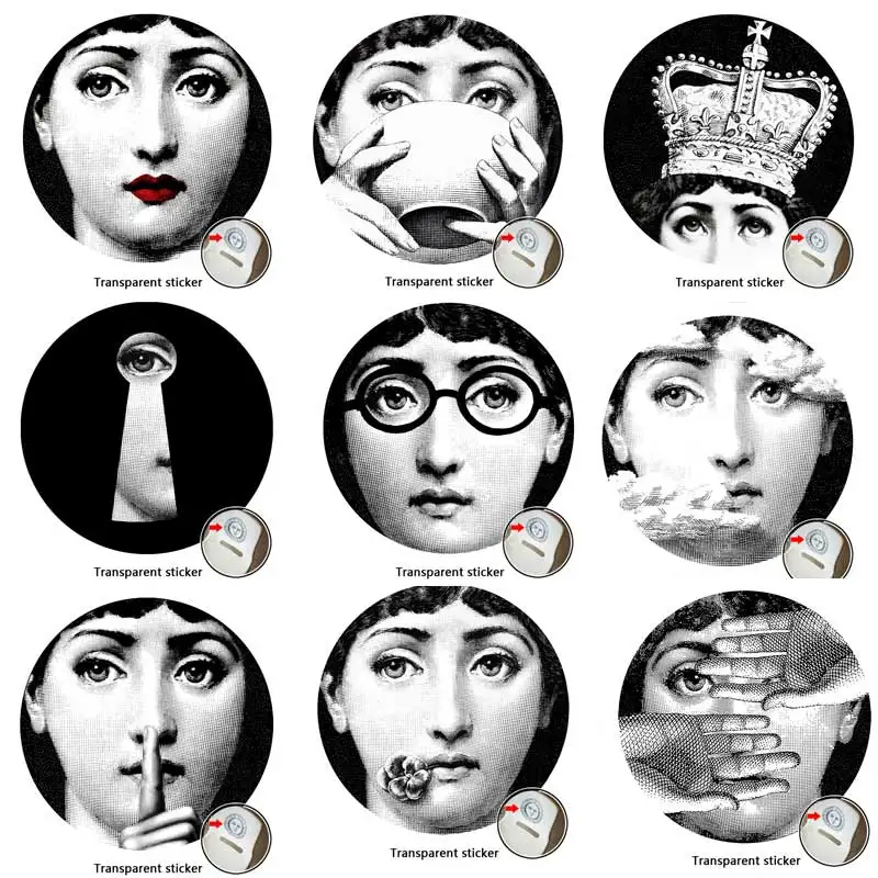 Милан Италия дизайнер fornasetti таблички узор обои разделенные картины настенные наклейки DIY Украшение стены 8 дюймов - Цвет: 27