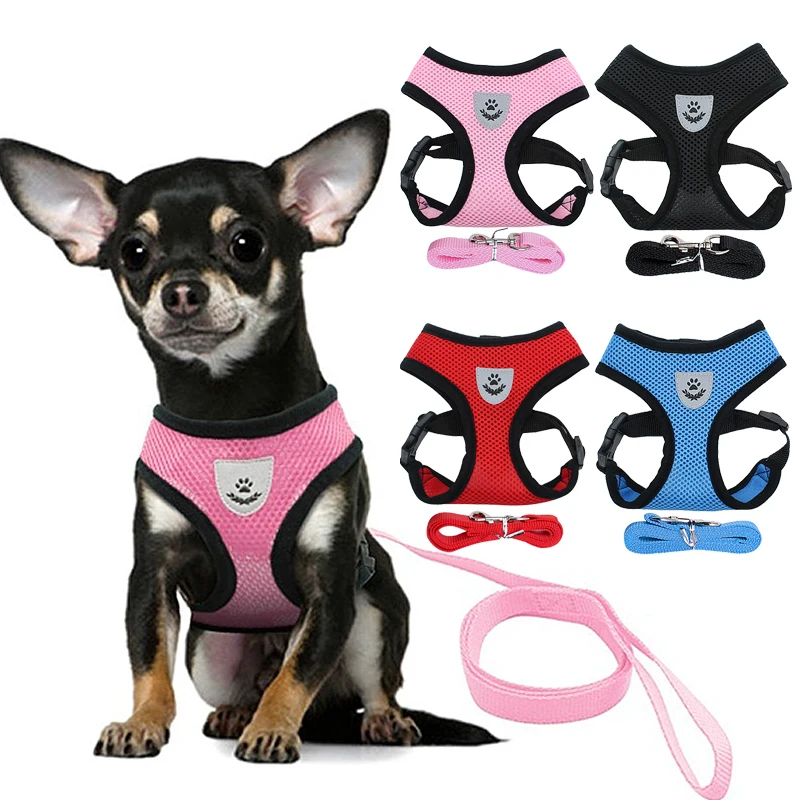 

Pet Dog Harness Small Dog Chain Teddy Vest Puppies Chest Strap Breathable Mesh Harness Pet Suit Outdoor Perot Walking Belt