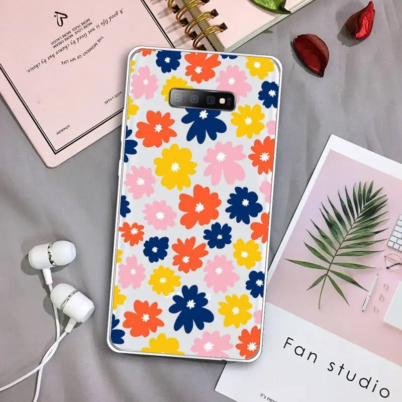 

Summer small daisies flower art Phone Case Transparent For Samsung Galaxy A 71 21s S note 8 9 10 plus 20 ultra