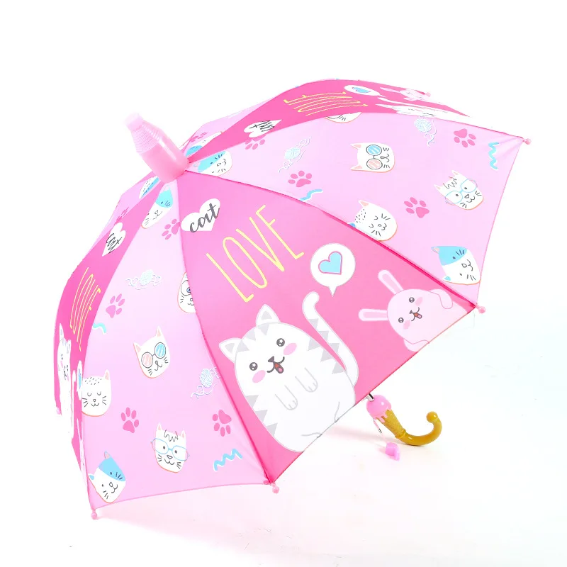 

Sun And Rain Dual-use Umbrella Children Umbrella Boy Girl Umbrella Cartoon Semi-automatic Student Umbrella Cute Animal Umbrella