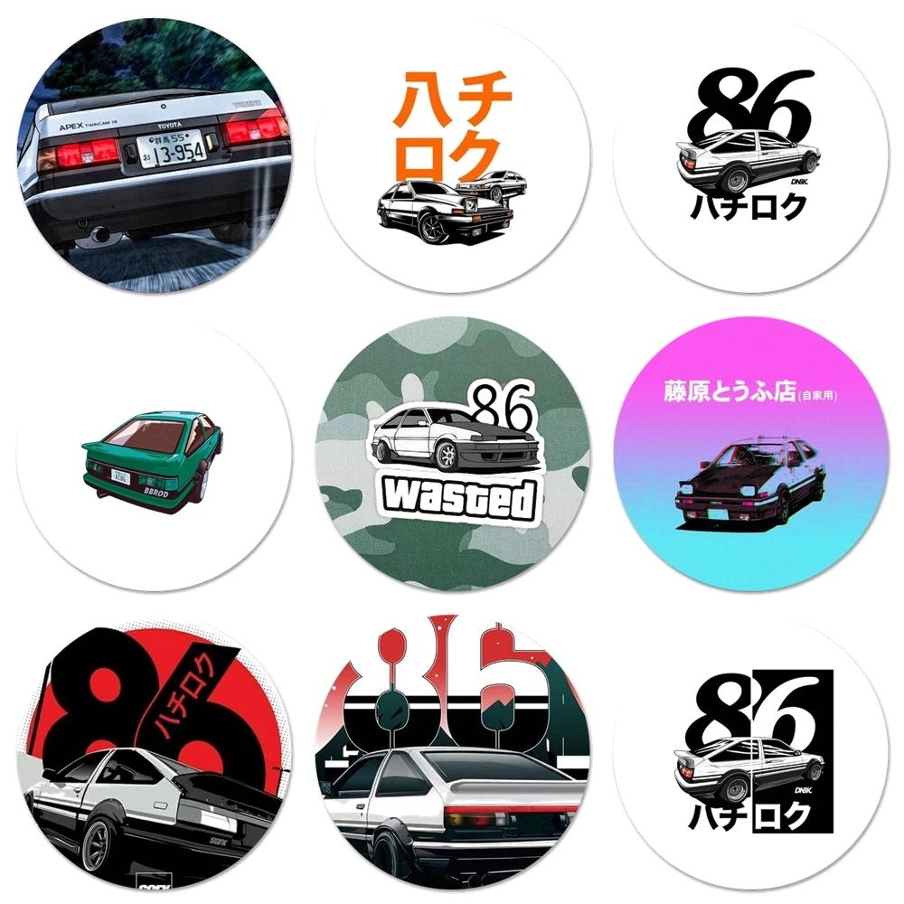 

HKS Japan AE86c Icons Pins Badge Decoration Brooches Metal Badges For Backpack Decoration