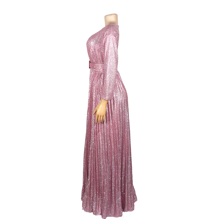 Robe De Soiree, вечернее платье с блестками, Волшебная нить, горячее тиснение, о-образный вырез, плиссированные вечерние платья, торжественное платье для женщин, элегантное