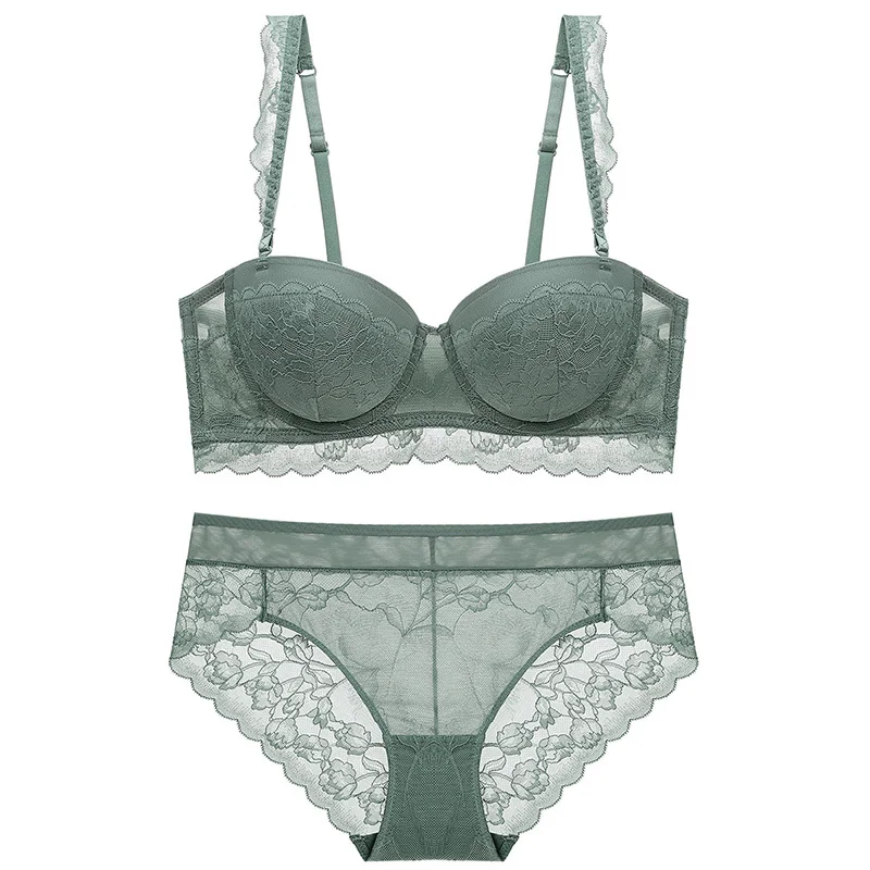 

New Women underwear Set Lace Sexy Push-up Bra And Panty Sets Comfortable Brassiere Adjustable Straps Gathered Lingerie