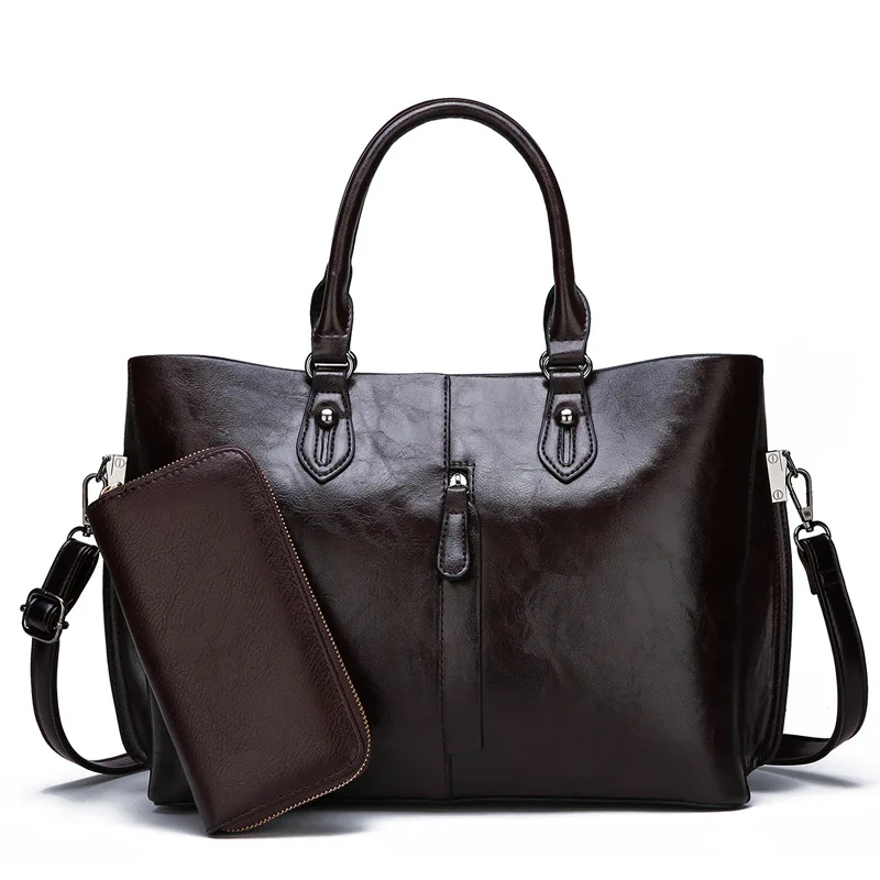 

Large Capacity Female Bag 2 Piece Set Leather Luxury Designer Top-Handle Bags For Women Fashion Purses And Handbags Shoulder Bag