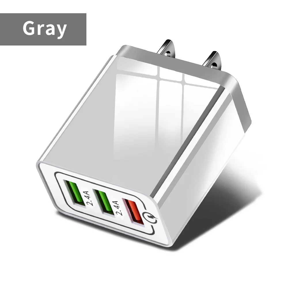 Marjay Quick Charge 3,0 USB зарядное устройство 30 Вт QC3.0 QC турбо Быстрая зарядка мульти разъем зарядное устройство для мобильного телефона для iPhone samsung Xiaomi - Тип штекера: Grey US Plug