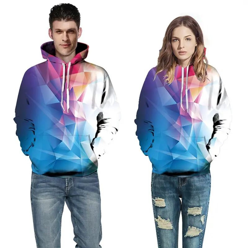

3d Hoodies Women/Men Sweatshirts Tracksuit Tops Print Colorful Diamond Grid Thin Hooded Hoody Casual Outdoor Outwear YXQL789