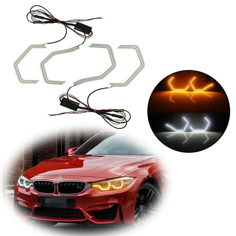 

Car M4 Iconic Style LED Angel Eye with Relay Wirings for-BMW 2 3 4 5 Series F32 335I F82 F80 M3/M4 E90 E92