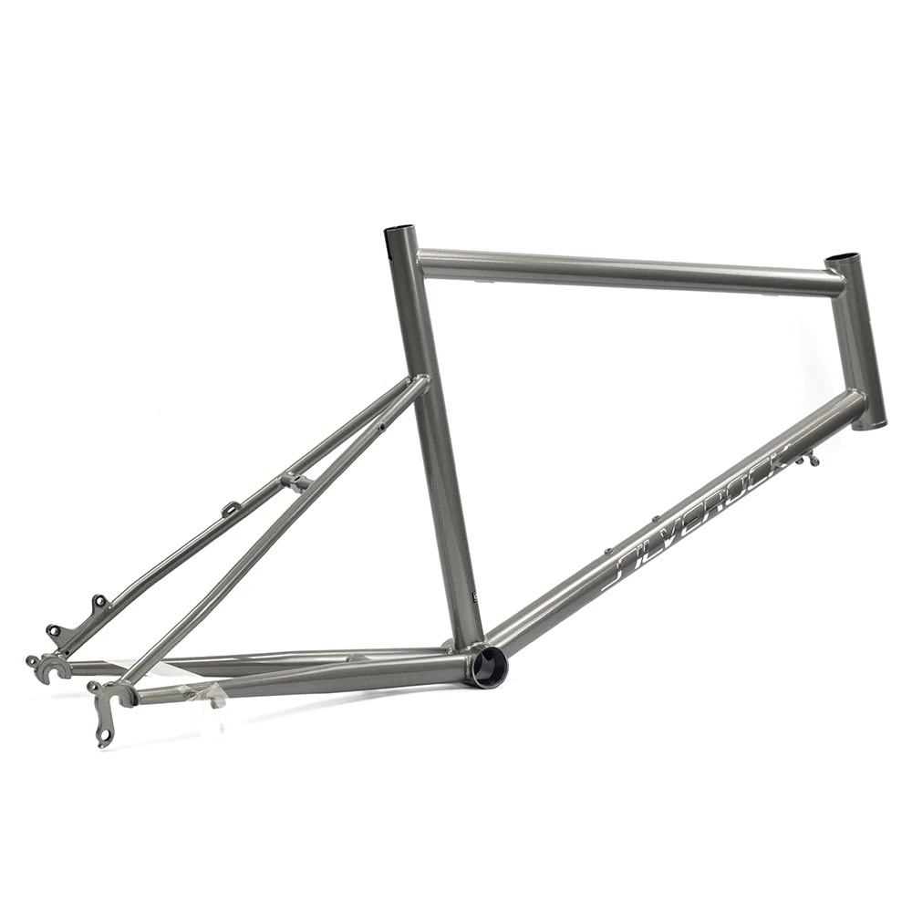 glossy frame only Silverock хромированная рама Карбоновая вилка 451 406 2" 1 1/8" Minivelo рама вилка подходящий диск суппорт тормоза городские велосипеды рама - Цвет: glossy frame only