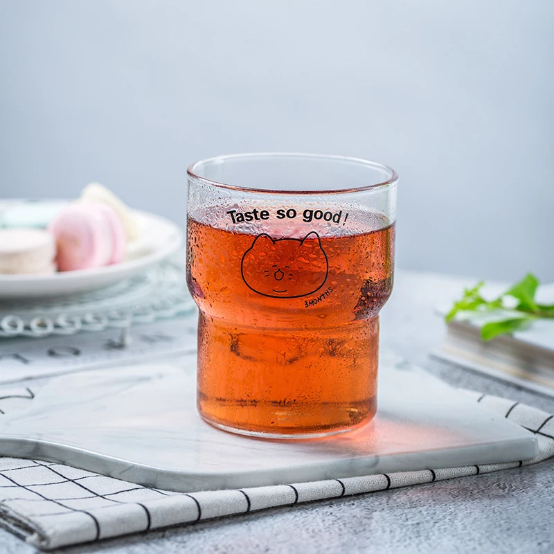 

Cartoon Coffee Glass Cup Vegetable Juice Milk Cups Summer Ice Cream Cups Children Drink Glass Set kitchen Water Bottle Beer Mugs