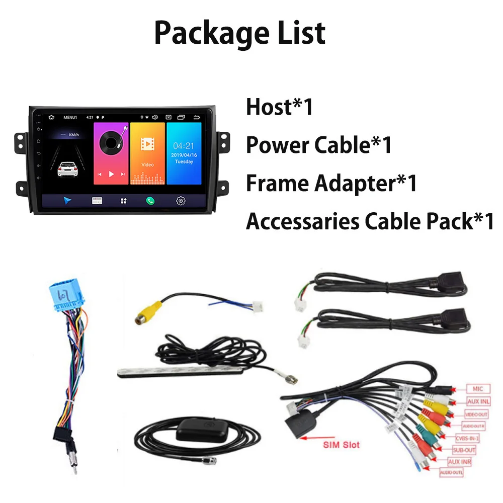 

Android 9.0 Car Radio Multimedia Video Stereo Player For Suzuki SX4 2005-2014 Quad-Core 2GB+32GB WIFI 4G 2Din No DVD Bluetooth