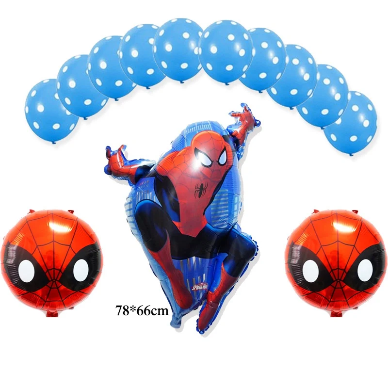 13pc spiderman 13 шт./лот набор воздушных шаров Рапунцель включает латексный шар и 18 дюймовый круглый фольгированный шар принцессы Рапунцель для девочек на день рождения - Цвет: 13pc spiderman