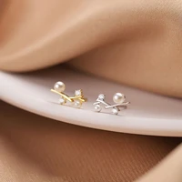 new elegant s925 stud earrings minimalist unusual fine pearl jewelry for women statement engagement charm accessories best gifts