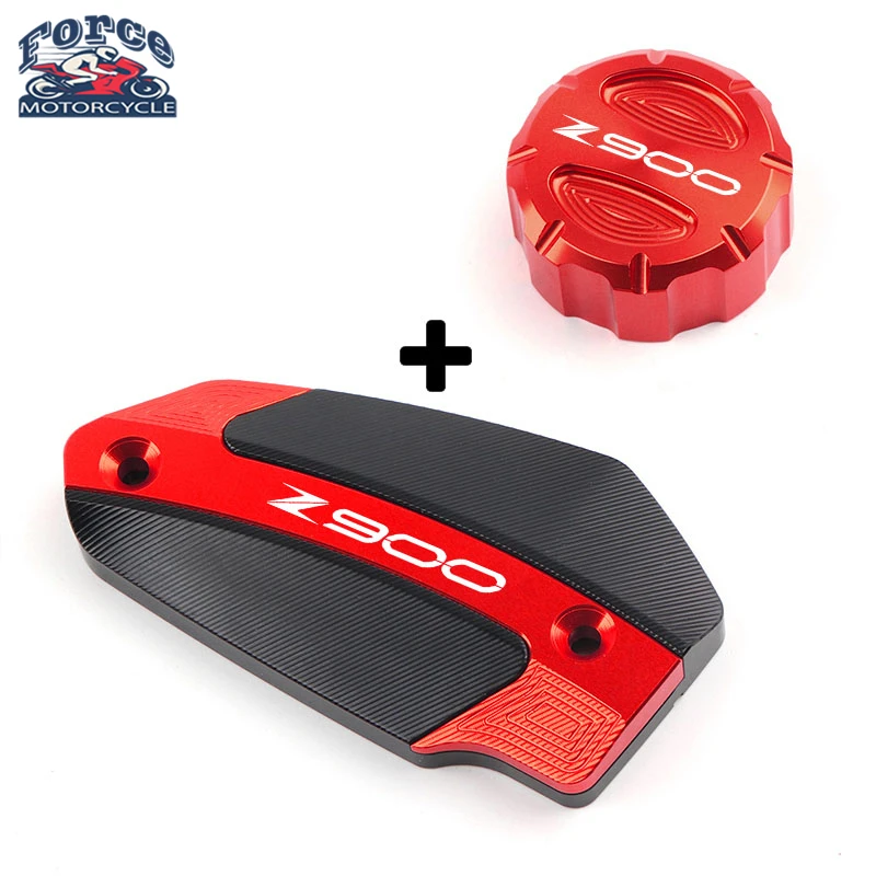 

With logo Z900 For Kawasaki Z900 z900 Z 900 2017-2020 Motorcyle CNC Front & Rear brake Fluid Cylinder Master Reservoir Cover Cap
