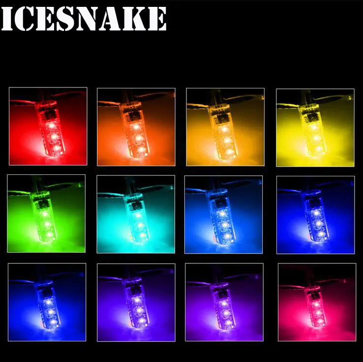Icesnake автомобильный RGB 12 В T10 светодиодный RGB-5050 6 SMD внутренний декоративсветильник