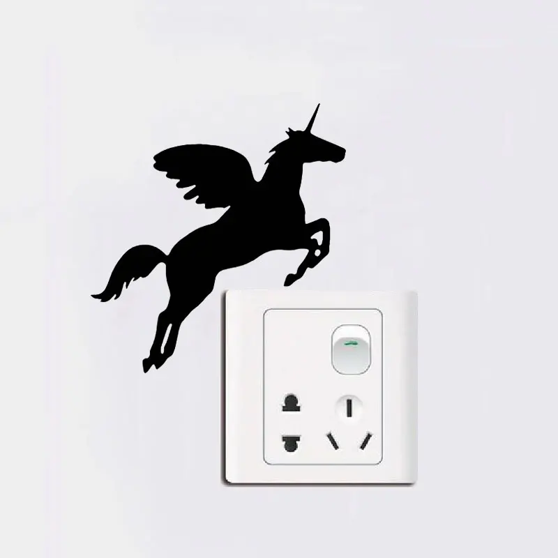 Unicorn Switch Sticker Waterproof Creative Flying Cartoon Decoration for Cars Styling Funny Automotive Window Bomb Products | Автомобили и