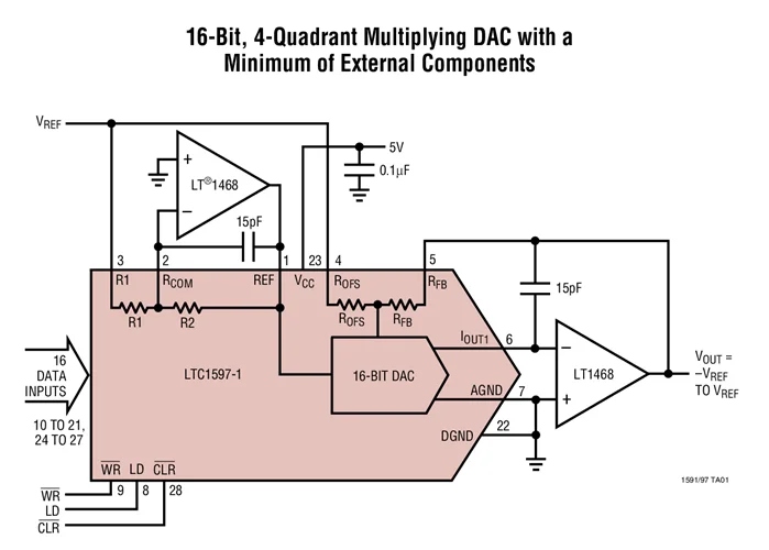 

LTC1597ACG LTC1597BCG LTC1597 - 16-Bit Parallel Low Glitch Multiplying DAC with 4-Quadrant Resistors