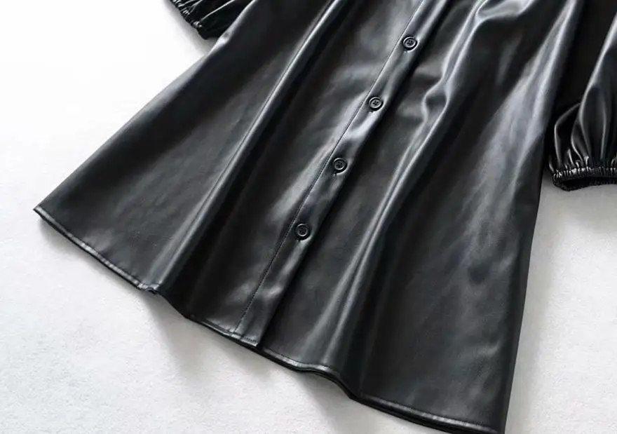 Зимние платья женское модное платье из искусственной кожи женские элегантные