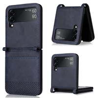 leather phone case card slots phone protective cover shell for samsung galaxy z flip 3 5g phone accessories