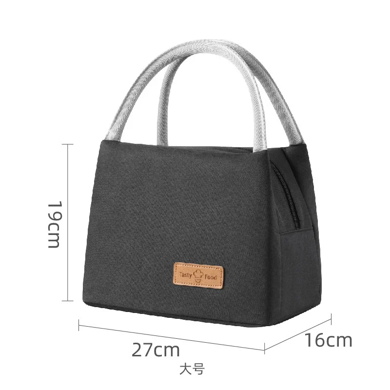 27*16*19 CM Portable Insulated Lunch Bag Cooler Thermal Coating Thermal Food Bag Simple Waterproof Large Adult Lunch Tote Bag