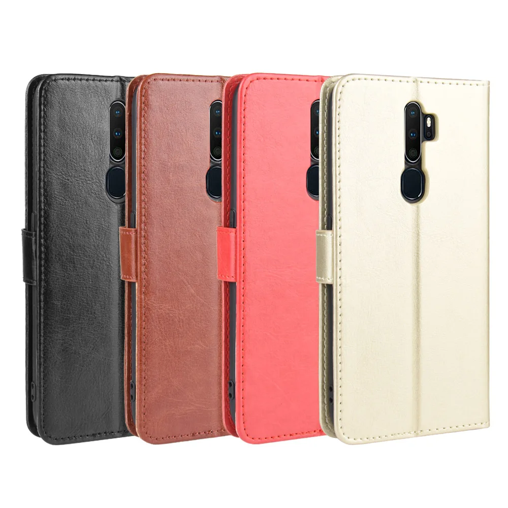 

For Oppo A11/A11X Case Oppo A11X Retro Wallet Flip Style Glossy Skin PU Leather Back Cover For Oppo A11 X Phone Bag Case