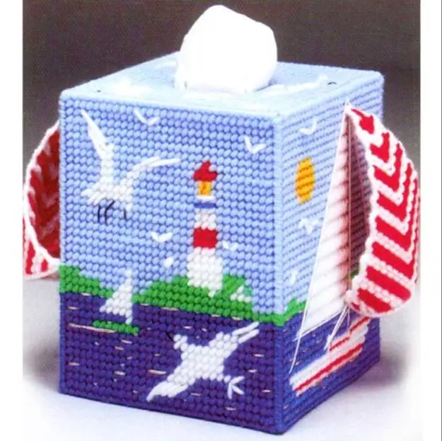 

12x12x14cm Everything is going smoothly storage tissue box embroidery kit DIY handmade craft set Crocheting knitting needlework