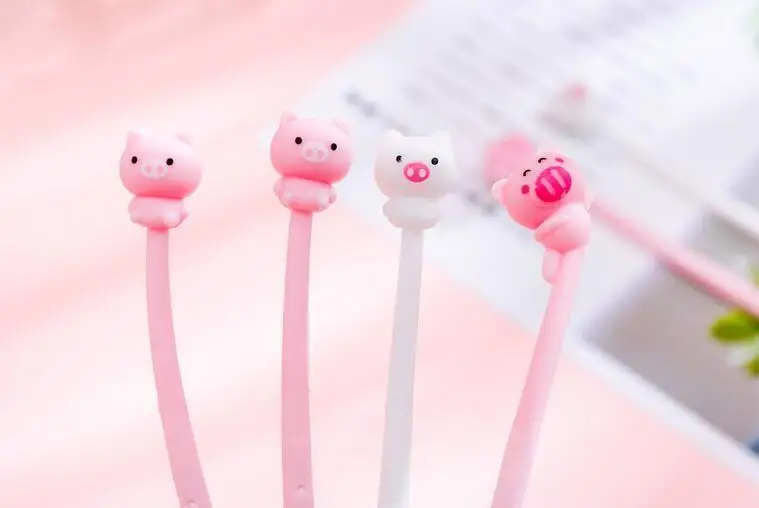1 Piece Lytwtw's Kawaii Cute Pig Fashion School Office Supplies Students Gift Awards Accessories Stationery Black Ink Gel Pen