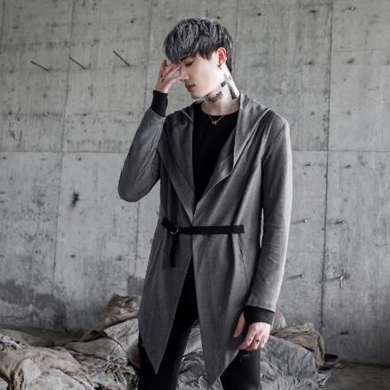 Мужская Трикотажная футболка с капюшоном в японском стиле|Мужские футболки| |