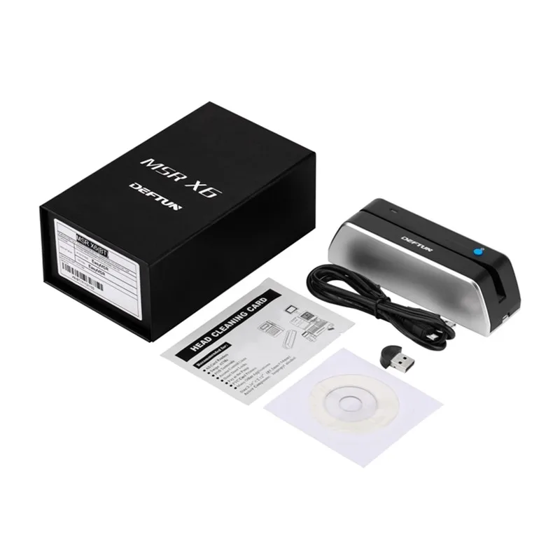 Deftun MSR X6 без bluetooth USB картридер писатель MSR X6BT с bluetooth совместим с msr605X msrx6 msrx6bt - Цвет: MSR X6BT Bluetooth