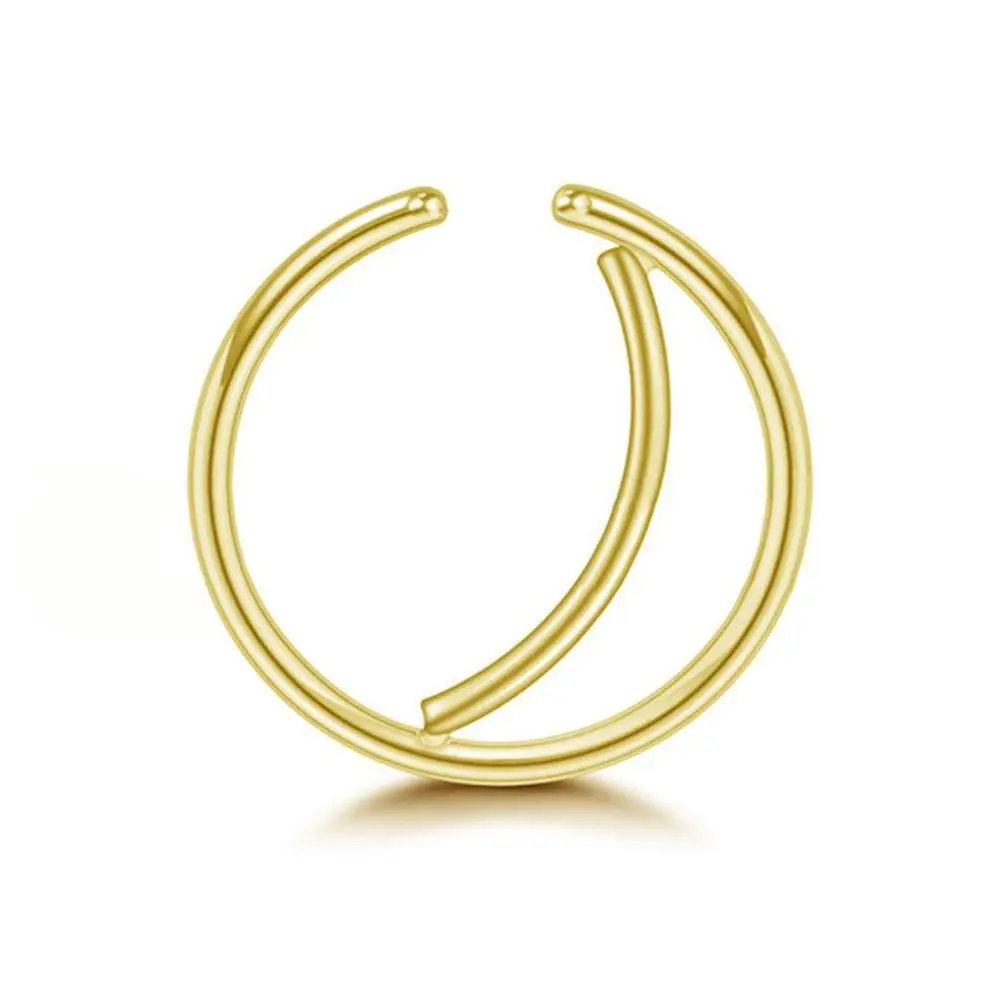 

1pcs Moon Piercing Nose Ring New Nose Clip Medical Steel Nasal Septum False Nose Ring Piercing Jewelry
