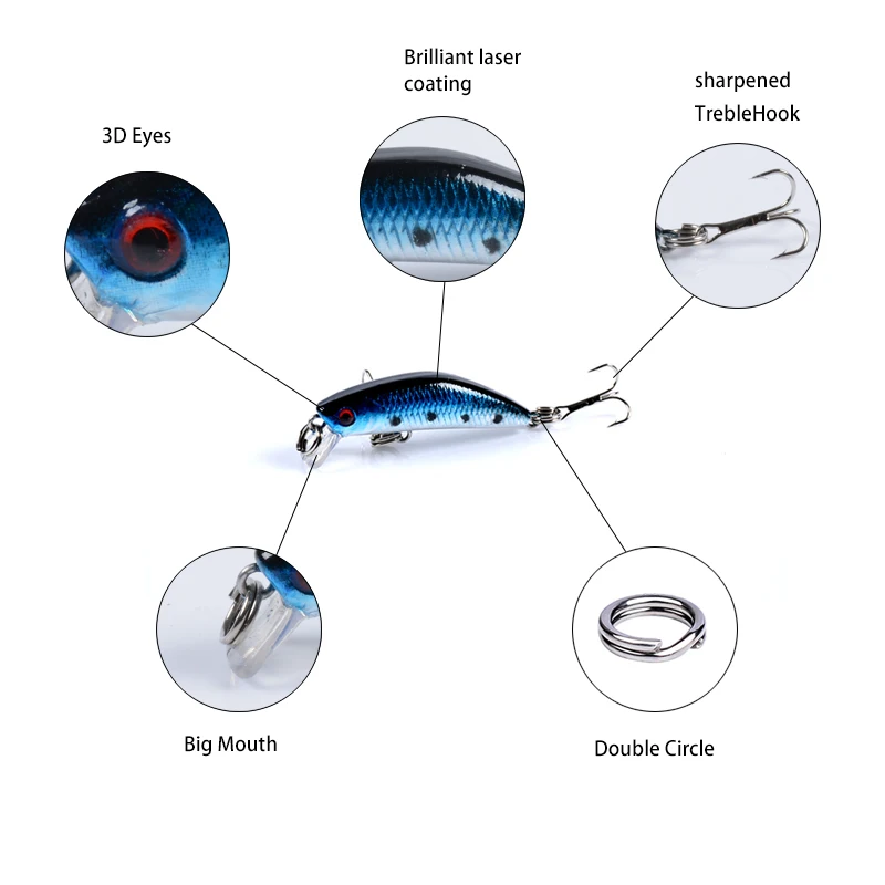 Minnow рыбалка прикормка для рыбы 4.5cm/2 8g рыболовные снасть искусственные приманки
